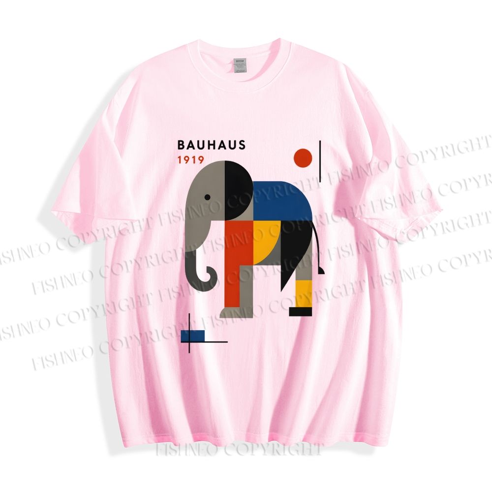 Unisex Classic Cotton Bauhaus Elephant Printed T-shirt