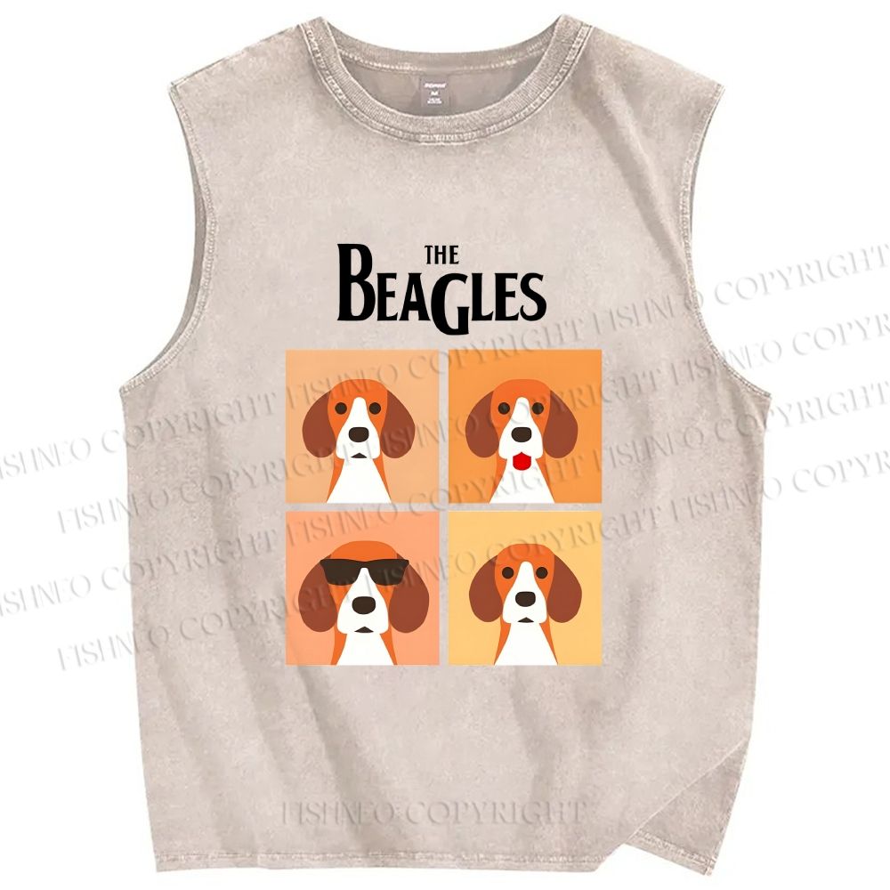 Unisex The Beagles Printed Washed Tank Top