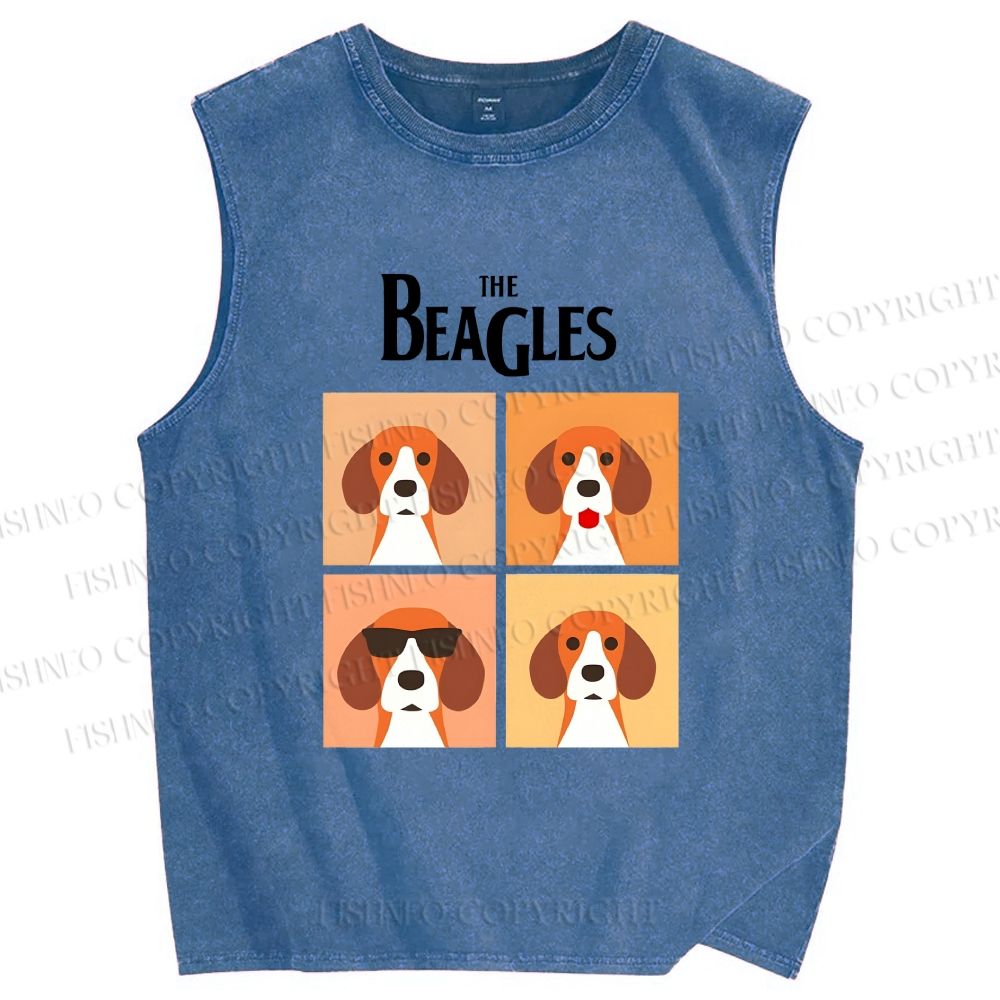 Unisex The Beagles Printed Washed Tank Top