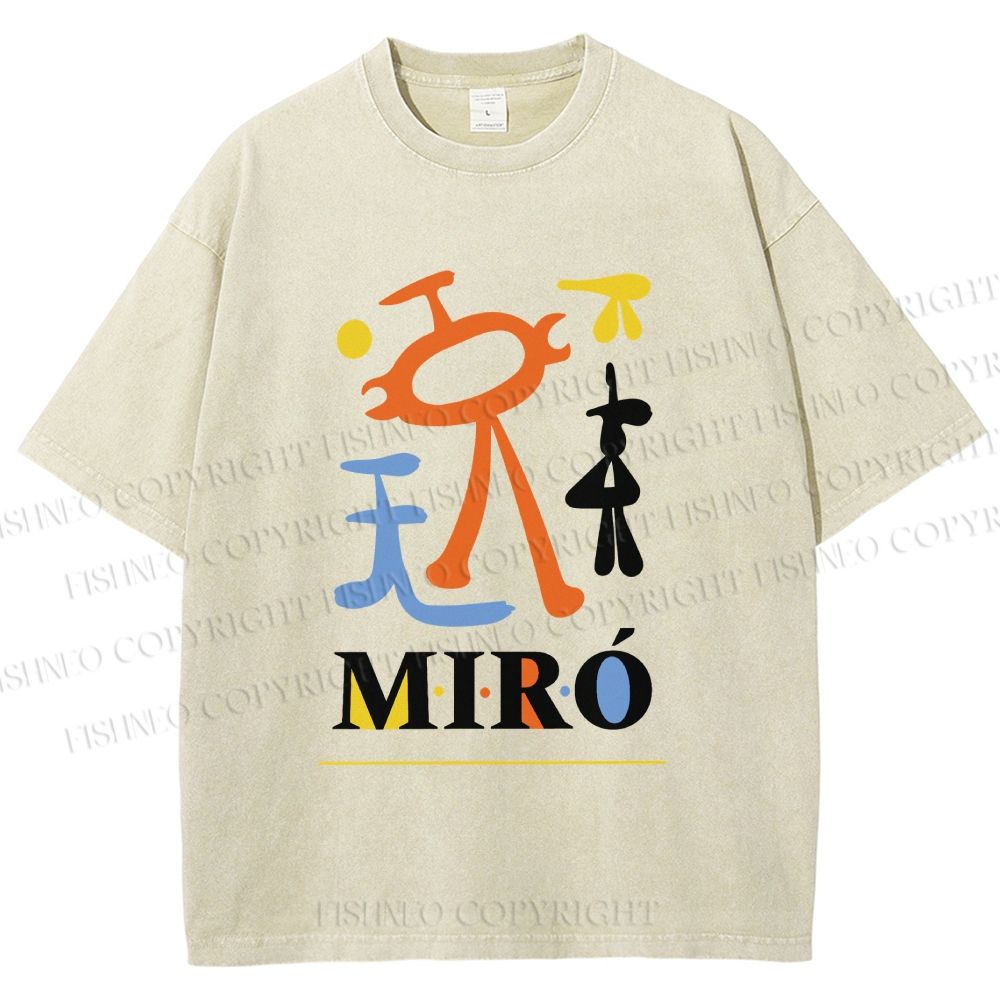 Unisex Joan Miró Parler Seul 2 Printed Washed Tee