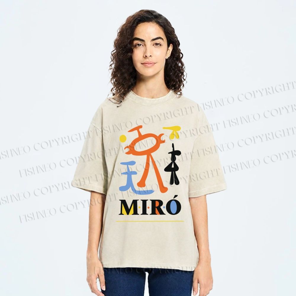 Unisex Joan Miró Parler Seul 2 Printed Washed Tee
