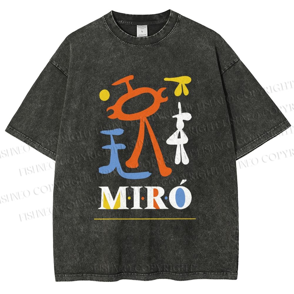 Unisex Joan Miró Parler Seul 2 Printed Washed Tee