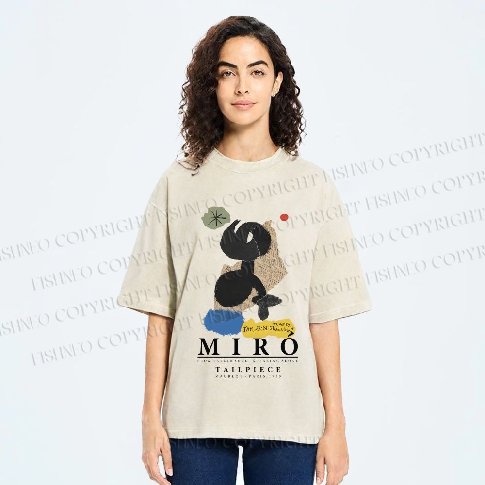 Unisex Joan Miró Parler Seul Printed Washed Tee