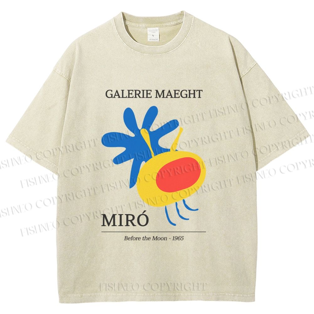 Unisex Joan Miro Before the Moon Printed Washed Tee