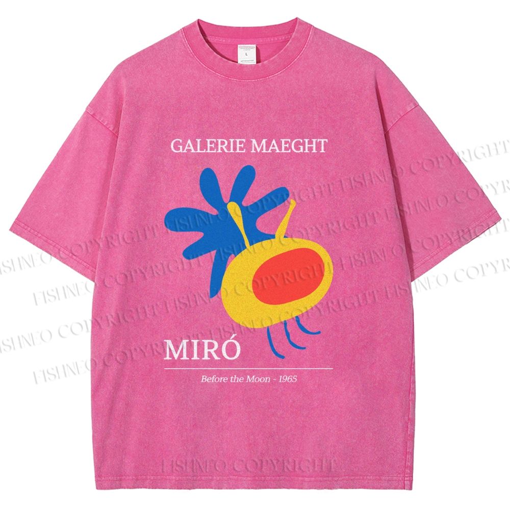 Unisex Joan Miro Before the Moon Printed Washed Tee