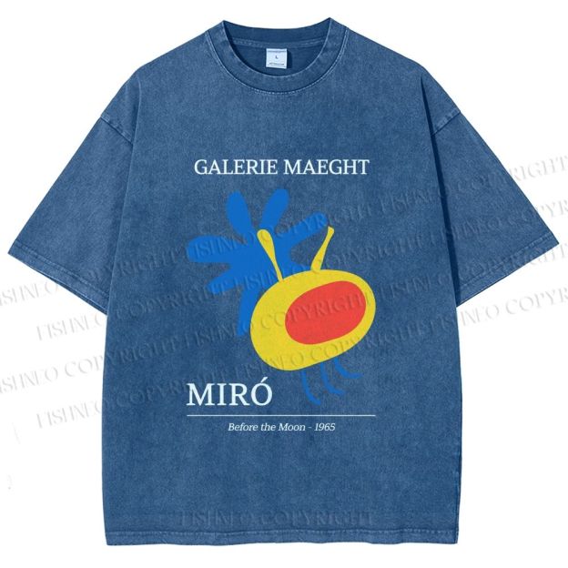 Unisex Joan Miro Before the Moon Printed Washed Tee