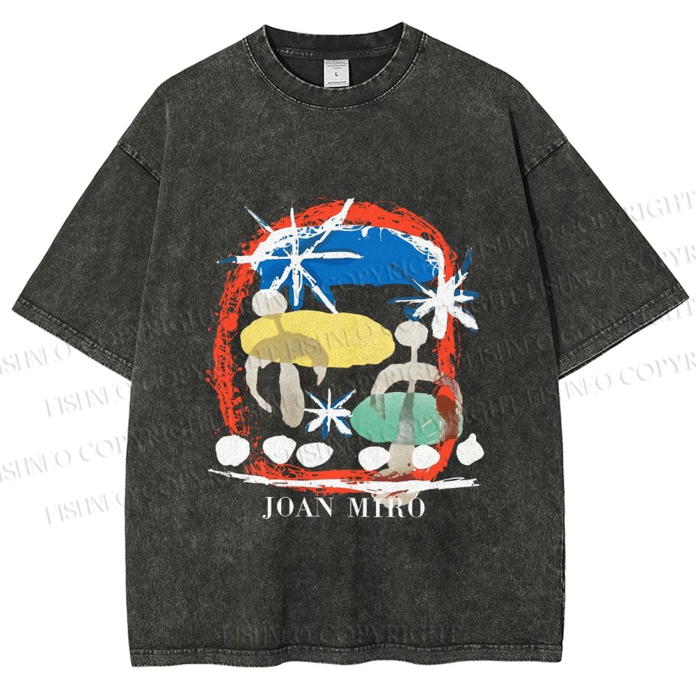 Unisex Joan Miro Constellations Printed Washed Tee