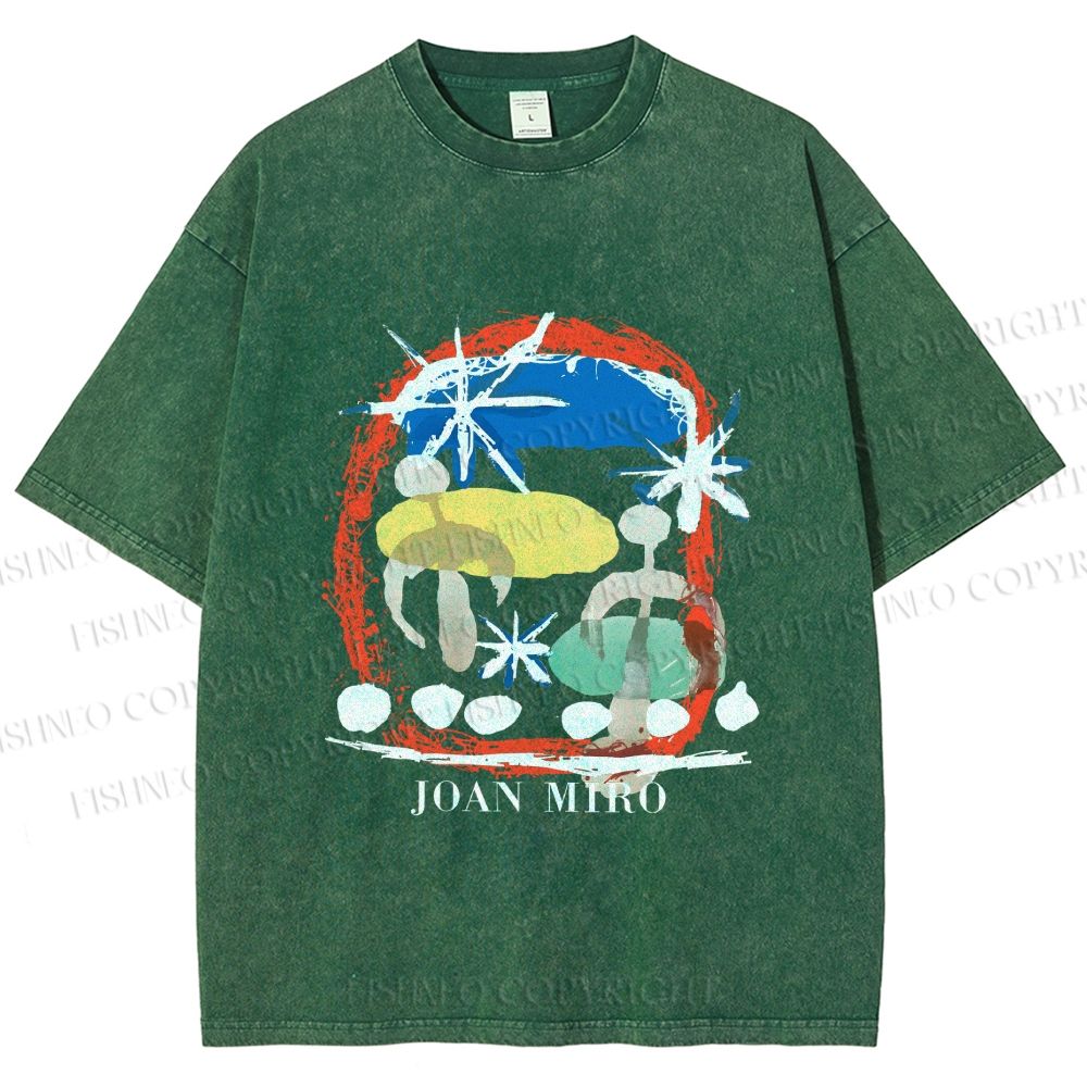 Unisex Joan Miro Constellations Printed Washed Tee