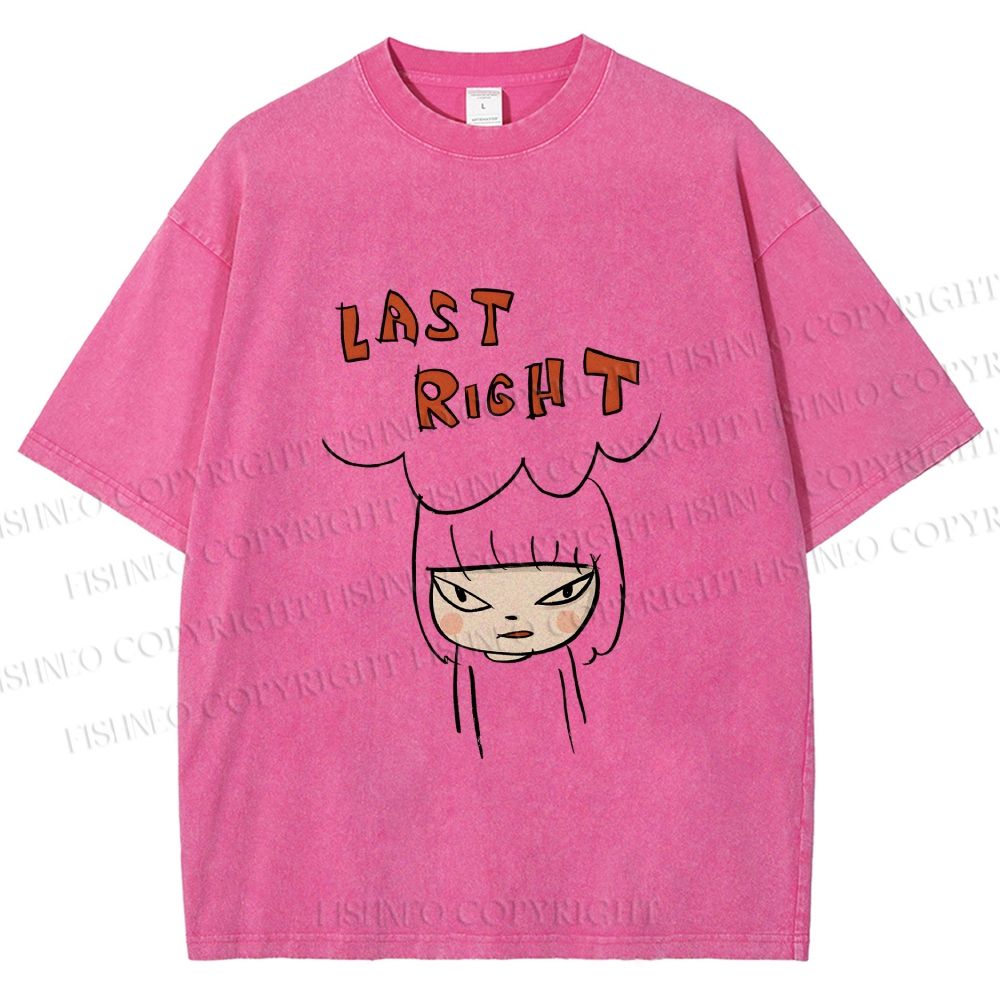 Unisex Yoshitomo Nara Last Right Printed Washed Tee