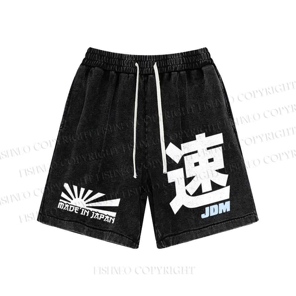 Unisex JDM Logo Printed Washed Shorts
