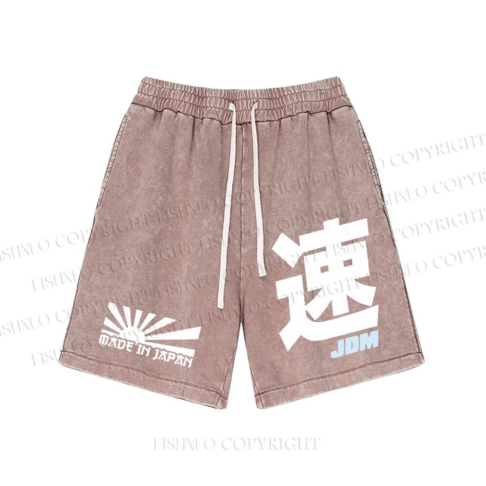 Unisex JDM Logo Printed Washed Shorts