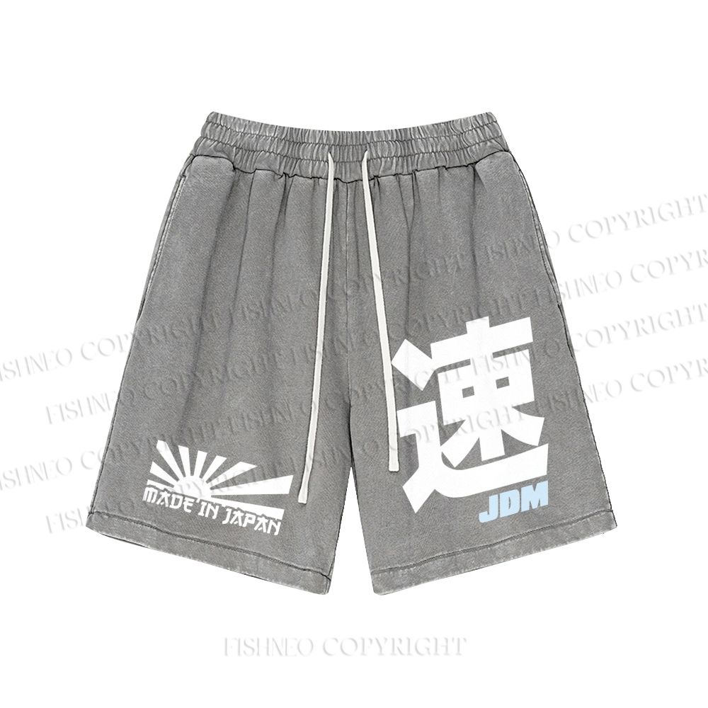 Unisex JDM Logo Printed Washed Shorts