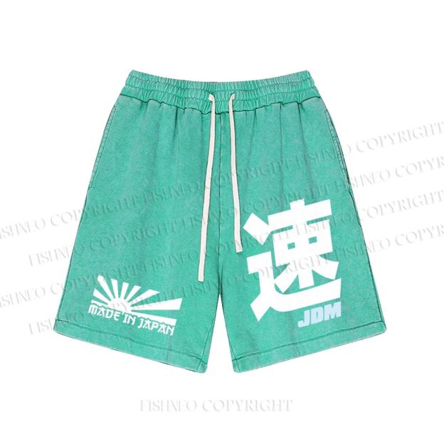 Unisex JDM Logo Printed Washed Shorts