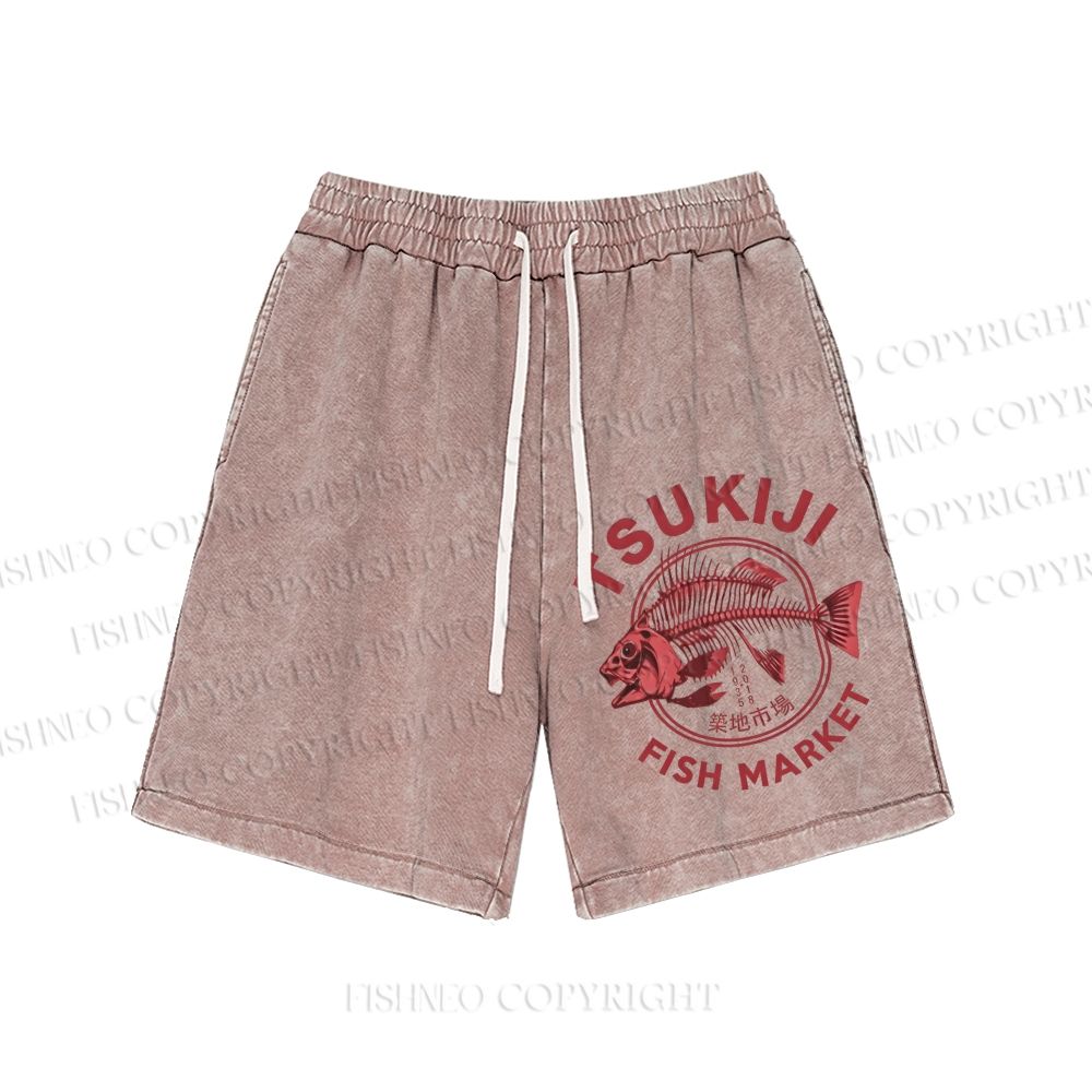 Unisex Tsukiji Fish Market Washed Shorts