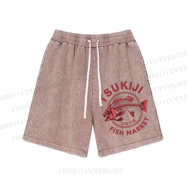 Unisex Tsukiji Fish Market Washed Shorts