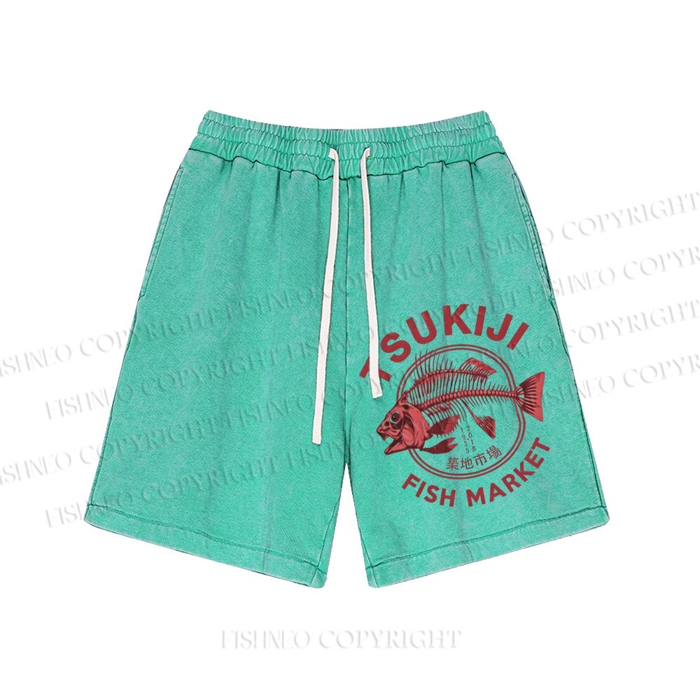 Unisex Tsukiji Fish Market Washed Shorts