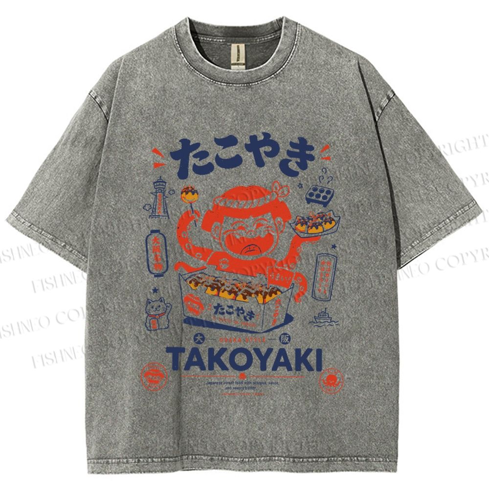 Unisex Osaka Takoyaki Printed Washed Tee