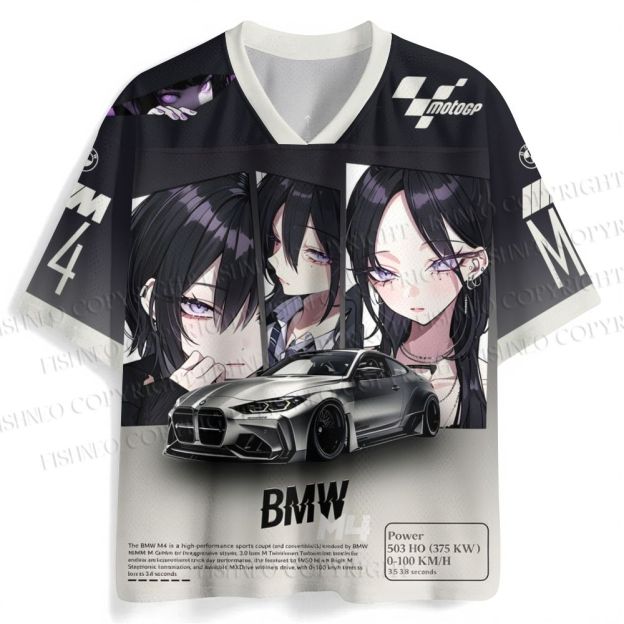 BMW M4 Anime Girl Printed Jersey Shirts