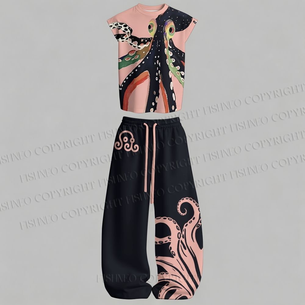 Octopus Tank top & Elasticated Trousers Two-Piece Set – Fishneo