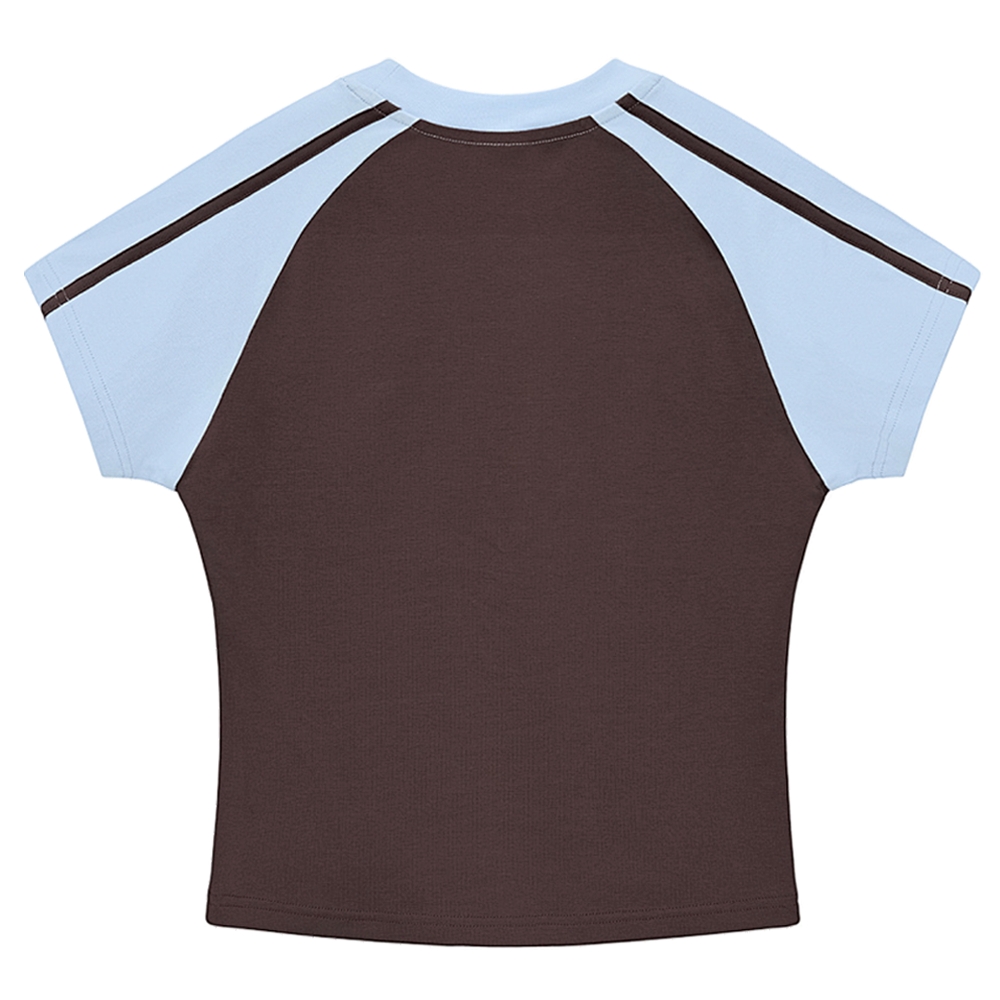 Bauhaus Elephant Hot girl color-blocked striped raglan sleeve short sleeve