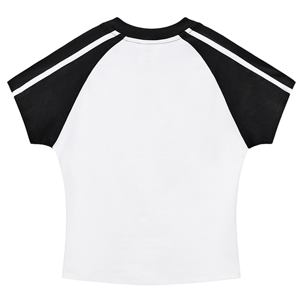 Bauhaus Elephant Hot girl color-blocked striped raglan sleeve short sleeve