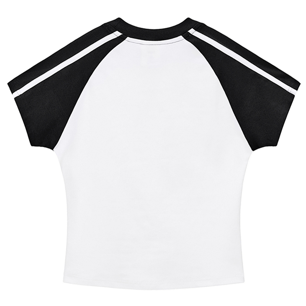 Bauhaus Elephant Hot girl color-blocked striped raglan sleeve short sleeve