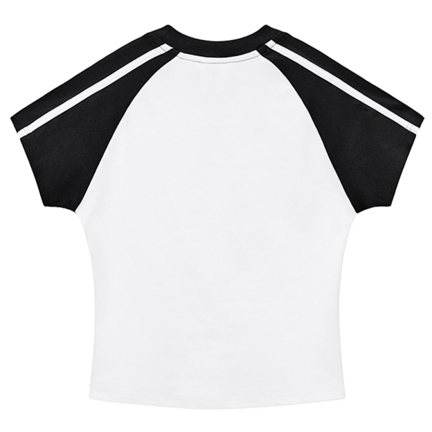 Bauhaus Elephant Hot girl color-blocked striped raglan sleeve short sleeve