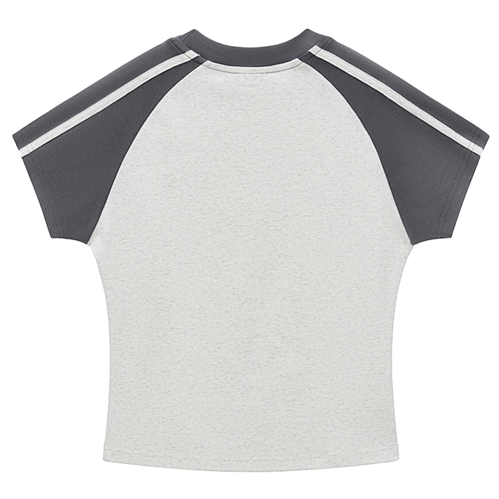 Bauhaus Elephant Hot girl color-blocked striped raglan sleeve short sleeve