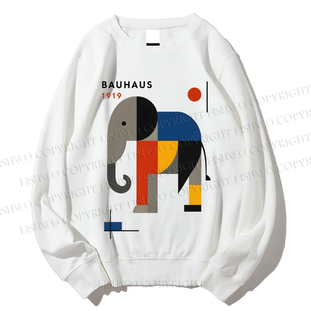 Unisex Bauhaus Elephant Printed Sweatshirt