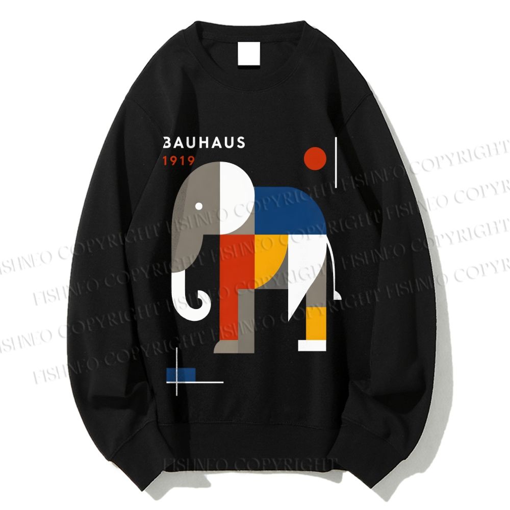Unisex Bauhaus Elephant Printed Sweatshirt