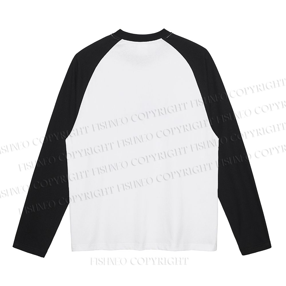  Japanese Ramen Black Cat Neutral Color-Blocked Raglan Commuter Sweatshirt