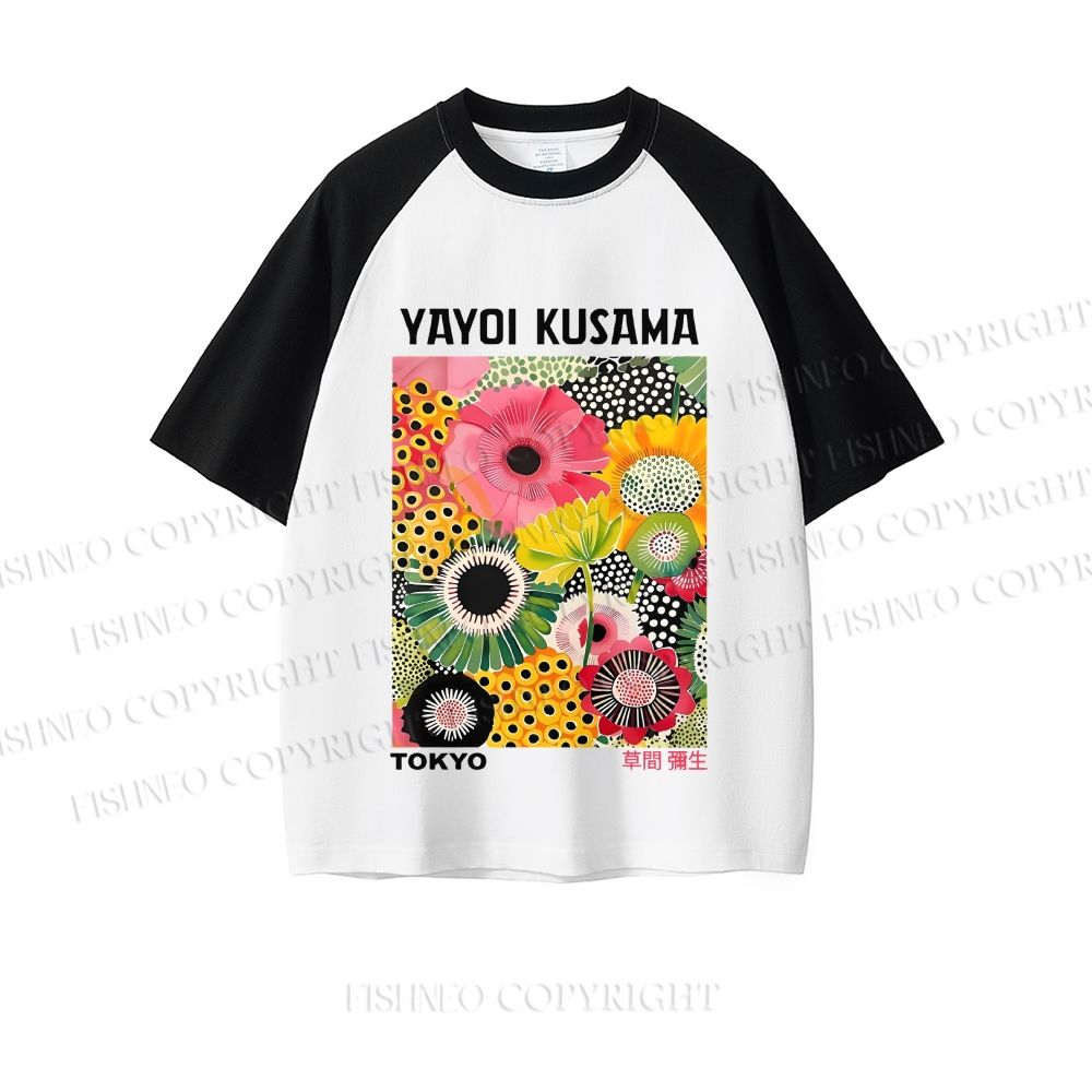 Flowers Yayoi Kusama Dopamine color series short sleeve T-shirt
