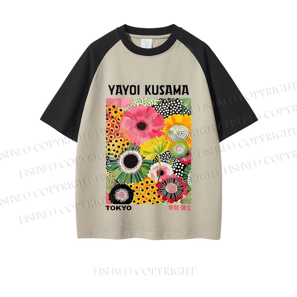 Flowers Yayoi Kusama Dopamine color series short sleeve T-shirt