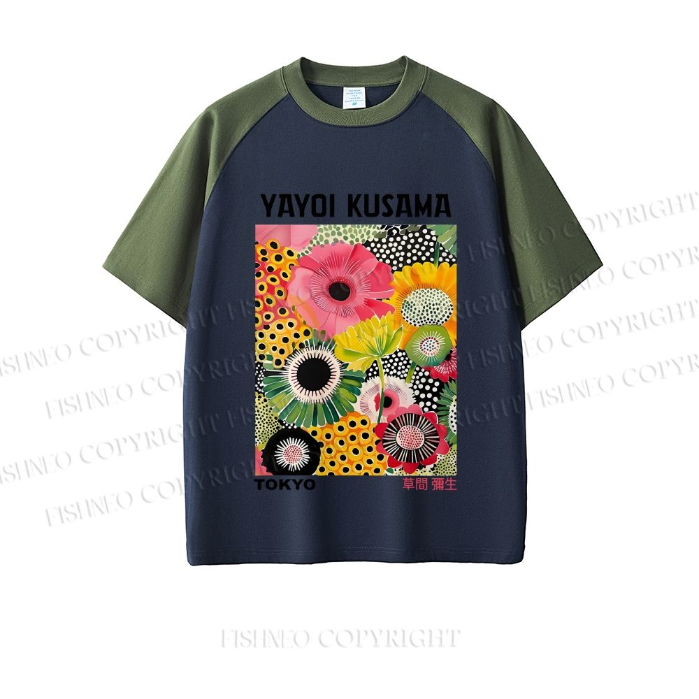 Flowers Yayoi Kusama Dopamine color series short sleeve T-shirt