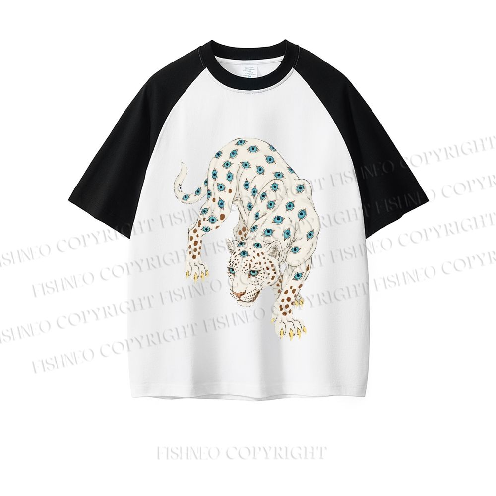 White Panther With Eyes Dopamine color series short sleeve T-shirt