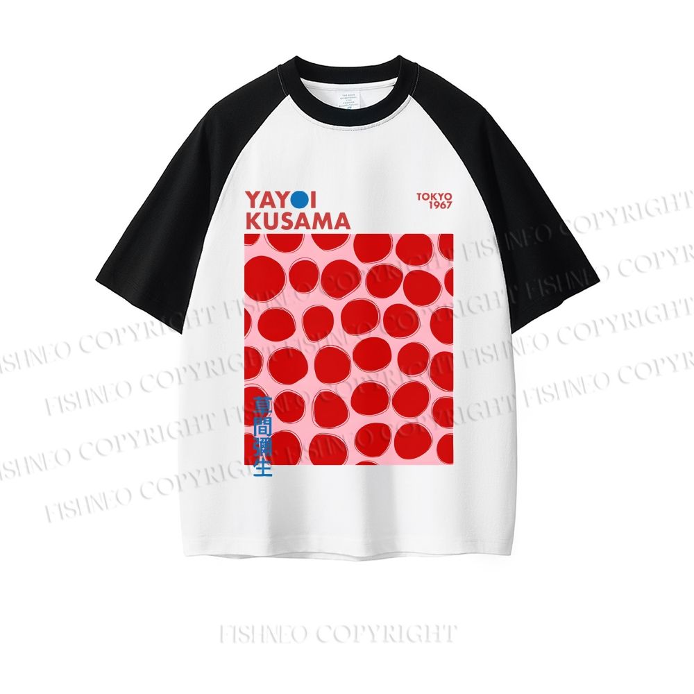 Yayoi Kusama Red Dots Dopamine color series short sleeve T-shirt
