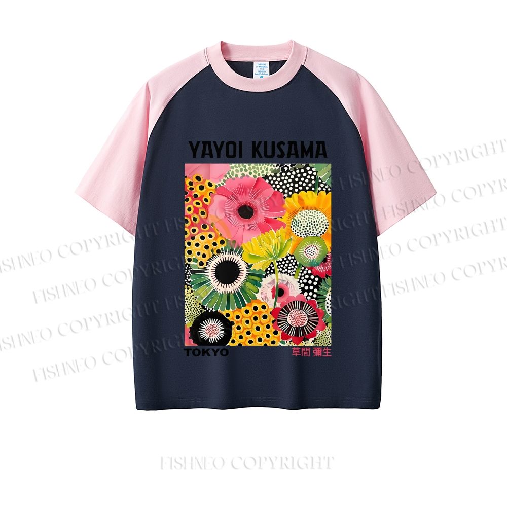 Flowers Yayoi Kusama Dopamine color series short sleeve T-shirt
