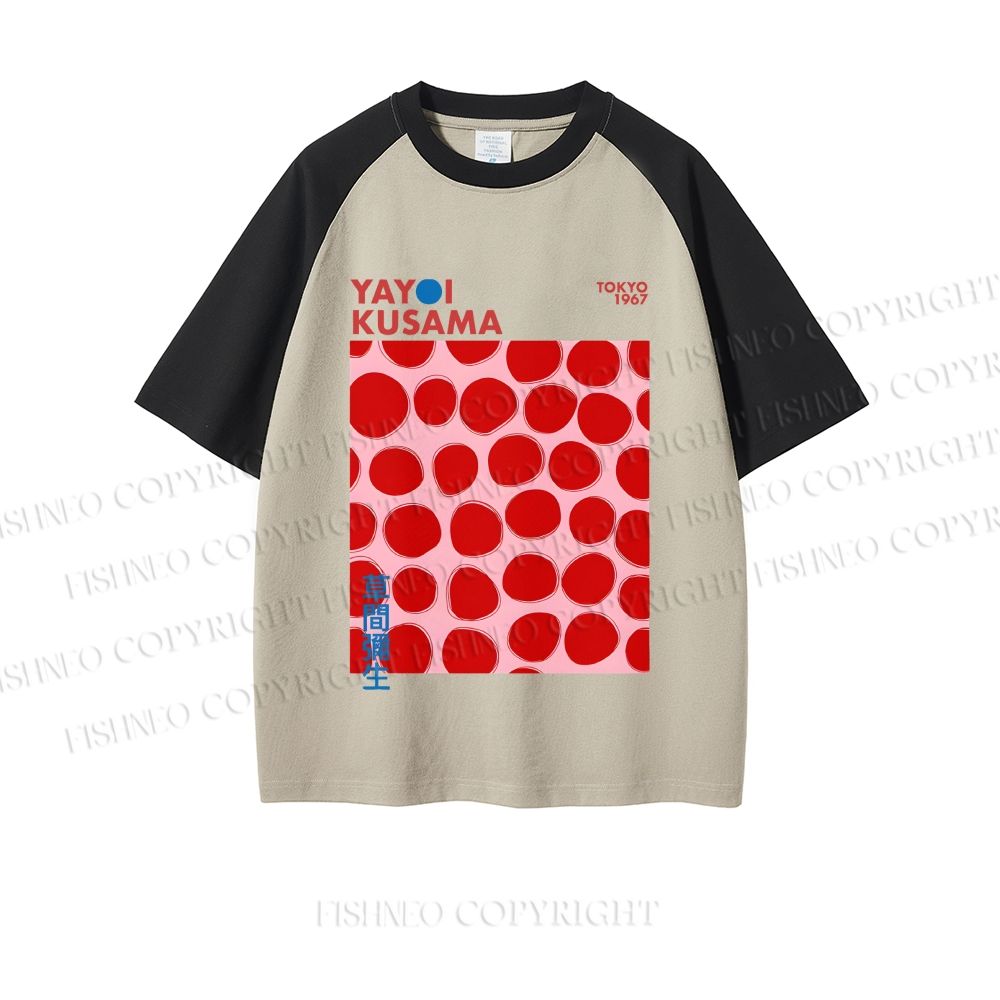 Yayoi Kusama Red Dots Dopamine color series short sleeve T-shirt