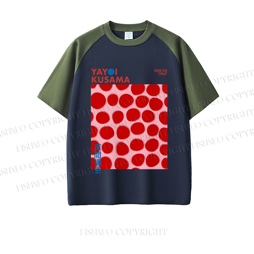 Yayoi Kusama Red Dots Dopamine color series short sleeve T-shirt
