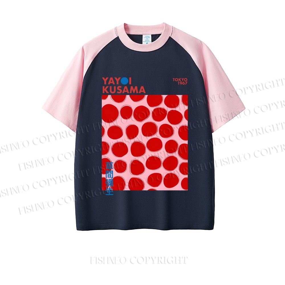 Yayoi Kusama Red Dots Dopamine color series short sleeve T-shirt