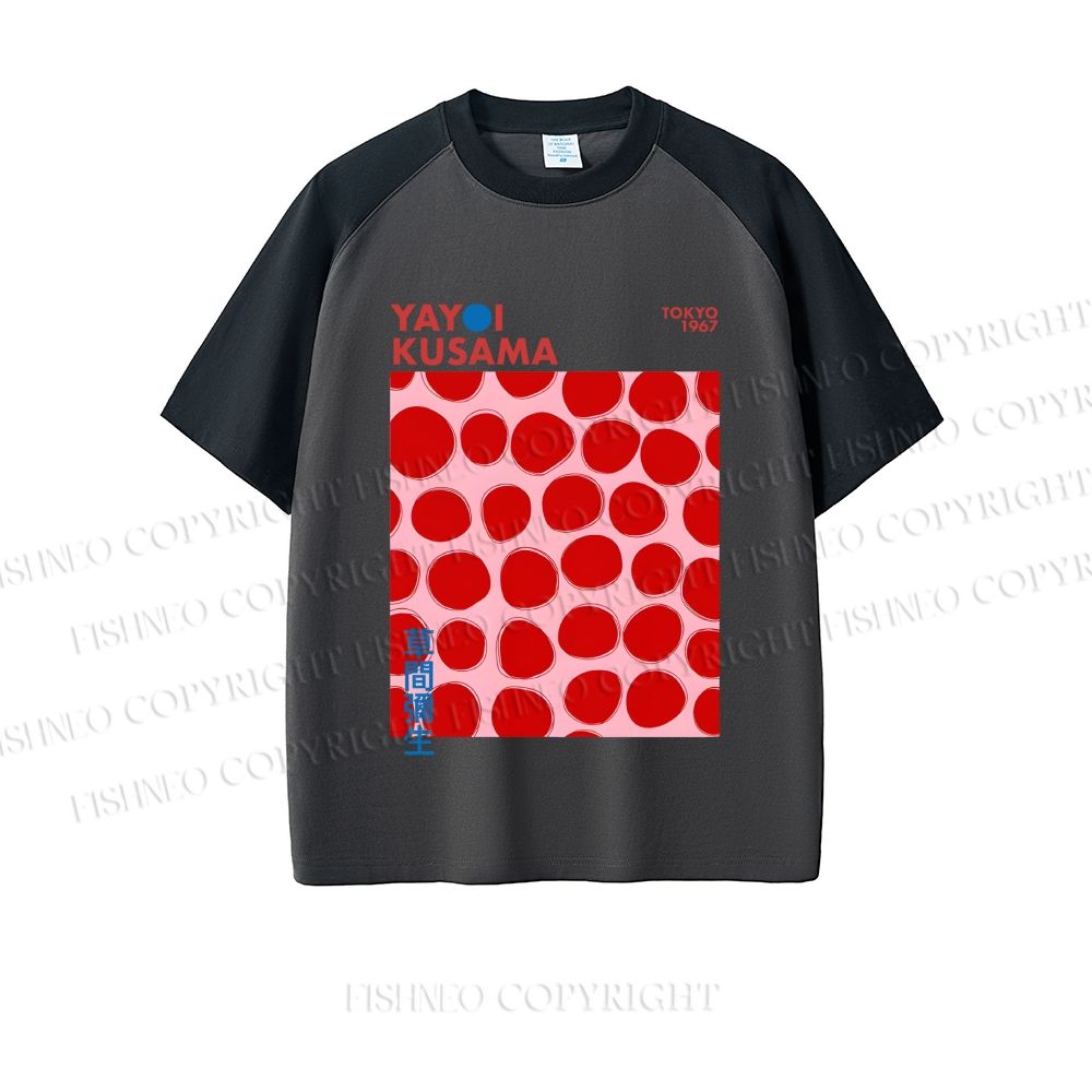 Yayoi Kusama Red Dots Dopamine color series short sleeve T-shirt