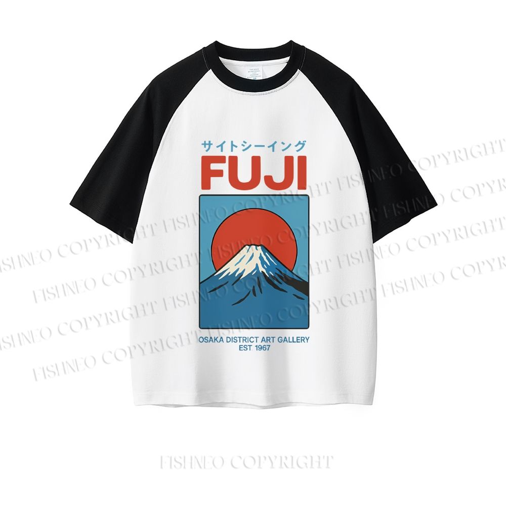 Japanese Osaka Mount Fuji Dopamine color series short sleeve T-shirt