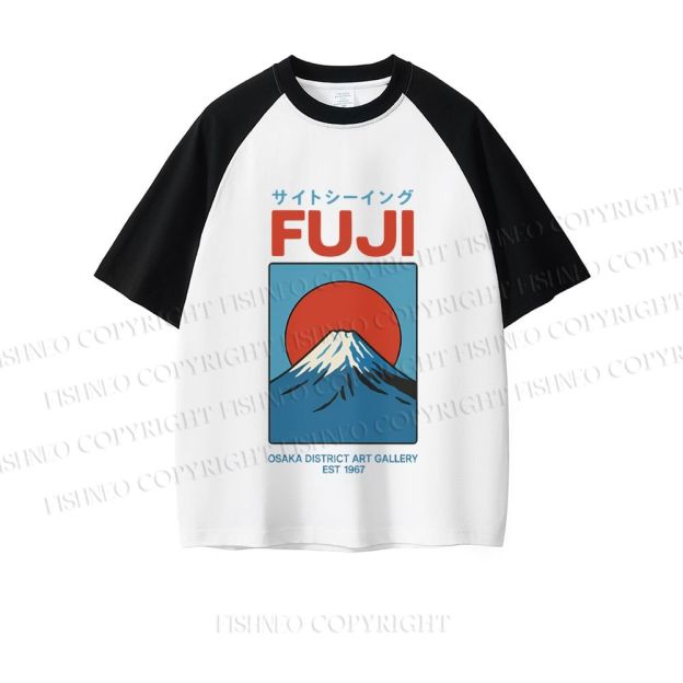 Japanese Osaka Mount Fuji Dopamine color series short sleeve T-shirt
