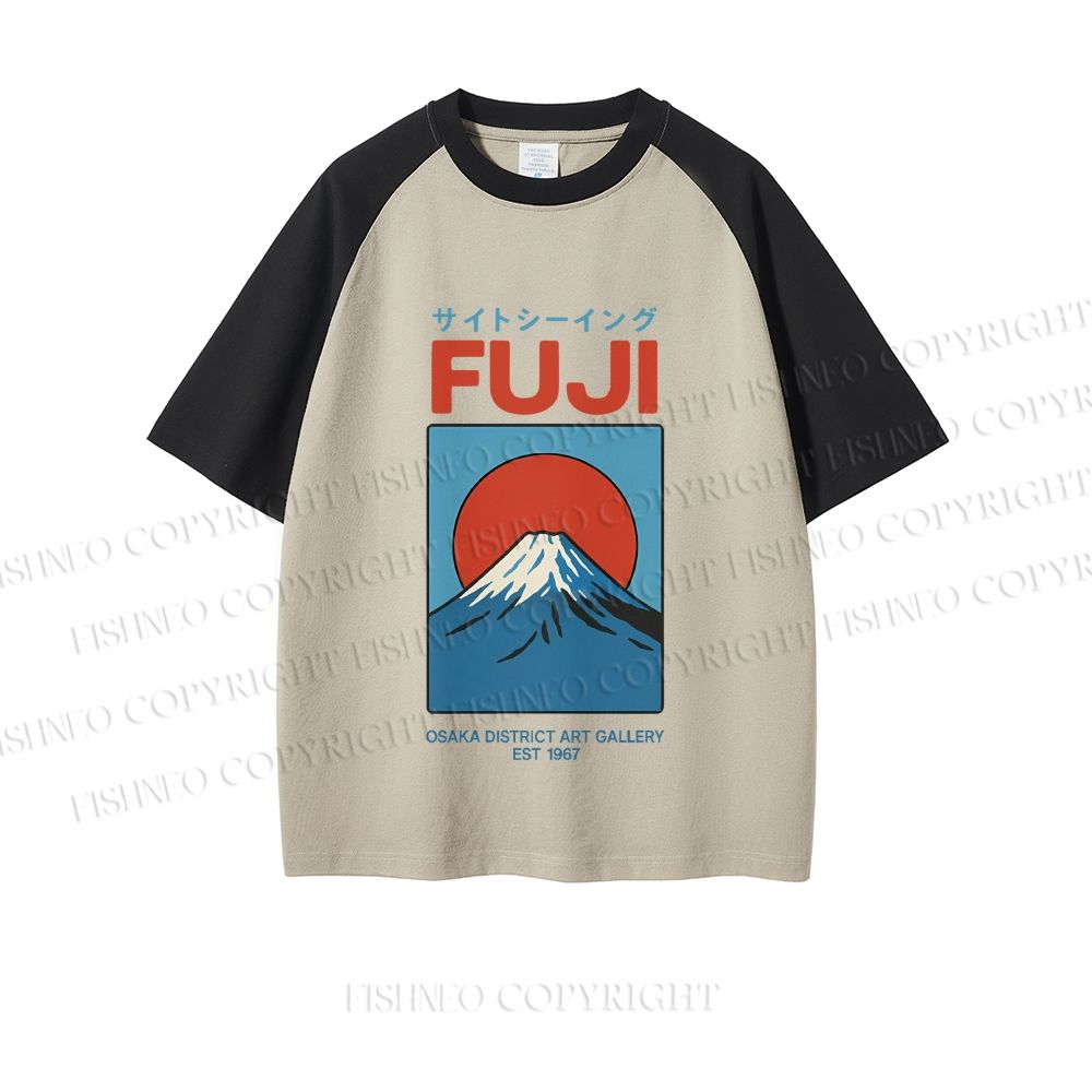 Japanese Osaka Mount Fuji Dopamine color series short sleeve T-shirt