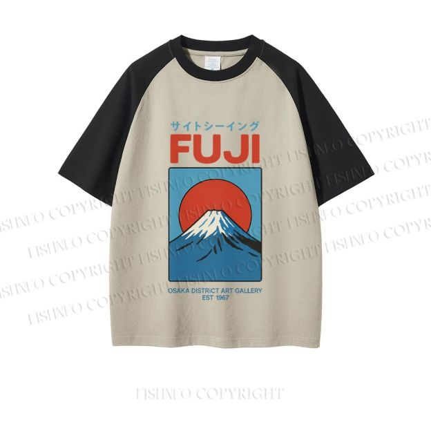 Japanese Osaka Mount Fuji Dopamine color series short sleeve T-shirt
