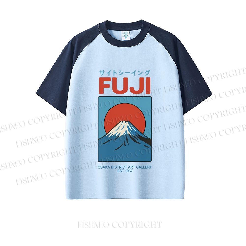 Japanese Osaka Mount Fuji Dopamine color series short sleeve T-shirt
