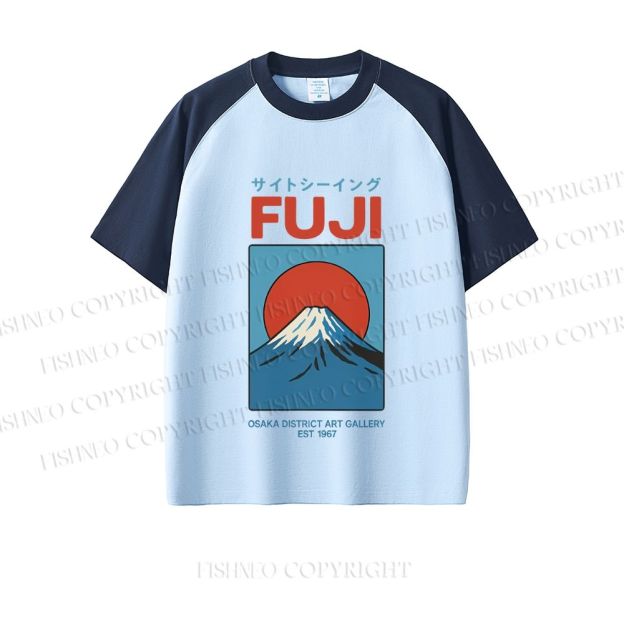 Japanese Osaka Mount Fuji Dopamine color series short sleeve T-shirt