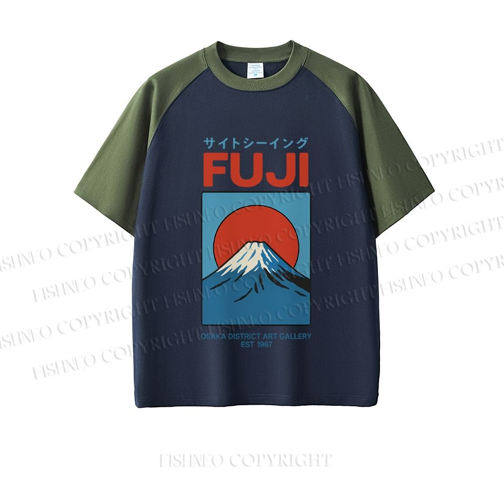 Japanese Osaka Mount Fuji Dopamine color series short sleeve T-shirt