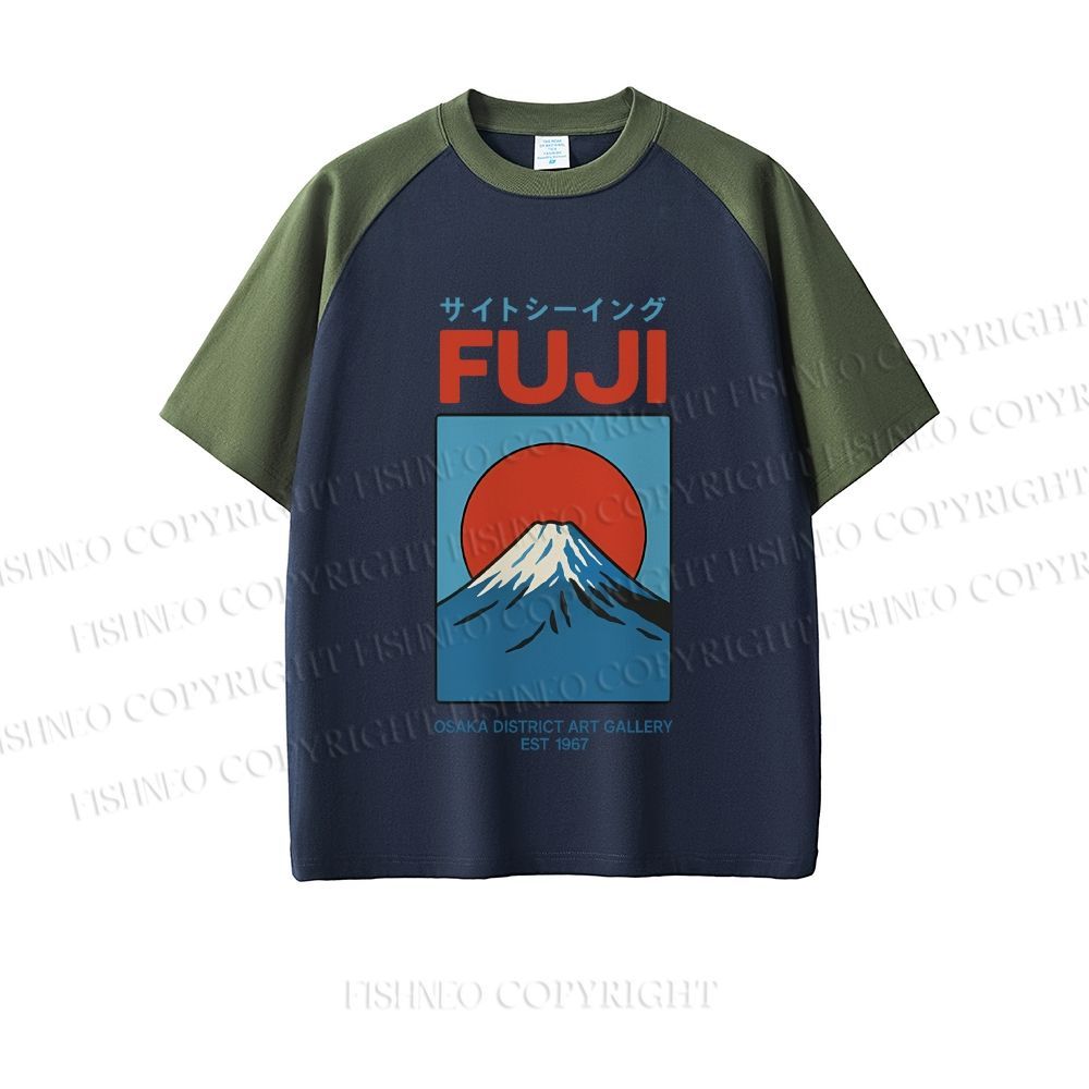 Japanese Osaka Mount Fuji Dopamine color series short sleeve T-shirt