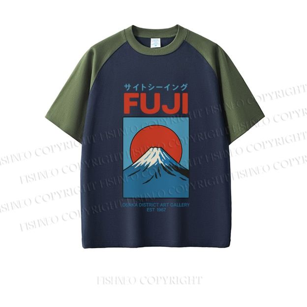 Japanese Osaka Mount Fuji Dopamine color series short sleeve T-shirt
